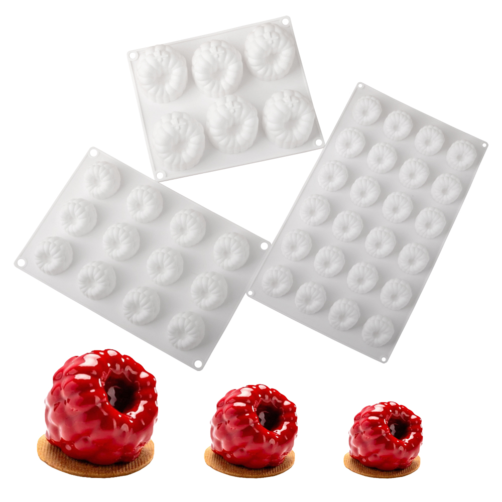 Kitchen Appliances For Baking - 6/12/24-Cell Raspberry Design Food Grade Silicone