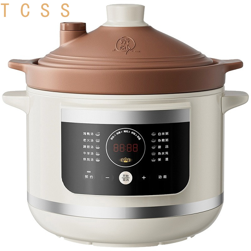 Slow Cooker Ceramic - 5.5L Electric Clay Pot Stew Soup