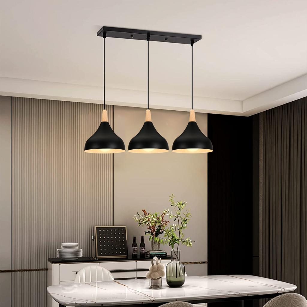 Nordic Wood LED Pendant Lights - Kitchen Appliances In White ulasan dan harga