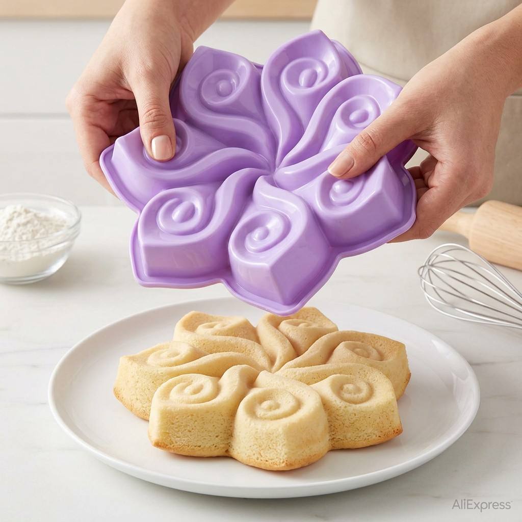 Large Flower Silicone Cake Mol - Kitchen Appliances Packages ulasan dan harga
