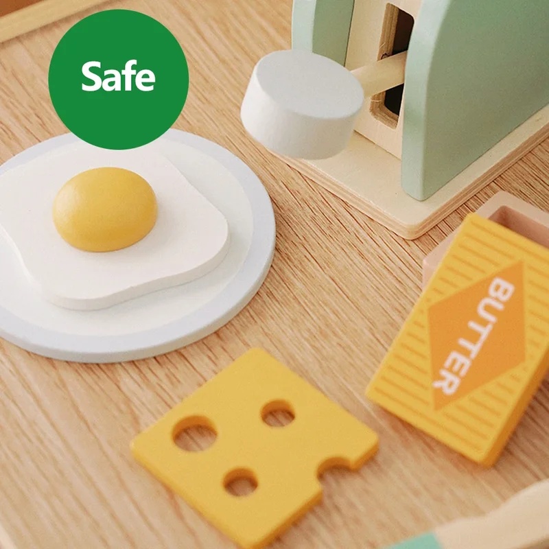 Wooden Simulation Toaster Toy  - Kitchen Appliances Kids ulasan dan harga