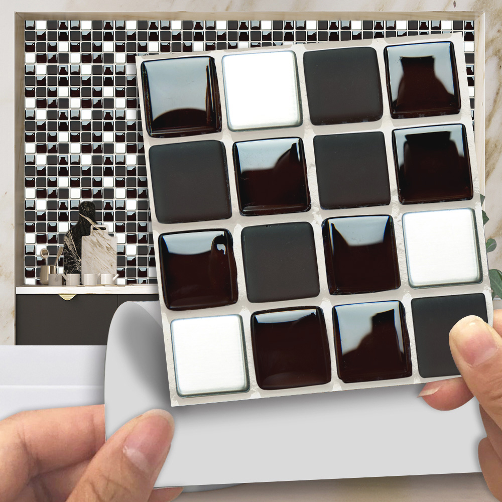 Black & White Marble Mosaic Ti - Kitchen Appliances In White ulasan dan harga