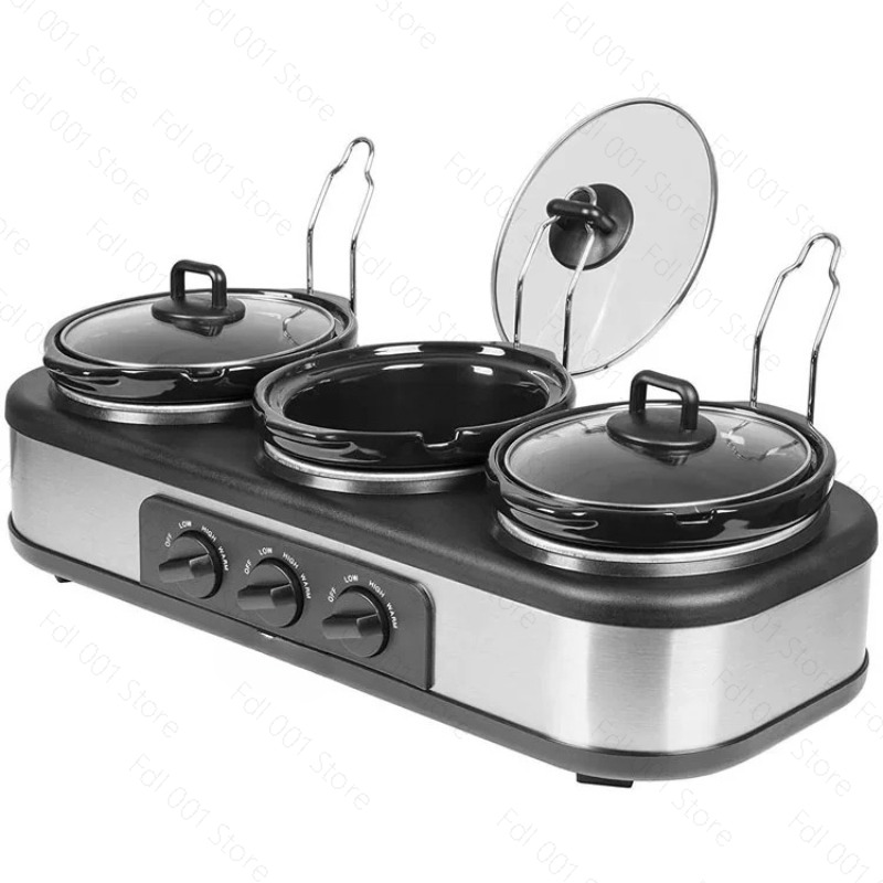 Silver Portable Triple Slow Co - Slow Cooker Ceramic ulasan dan harga