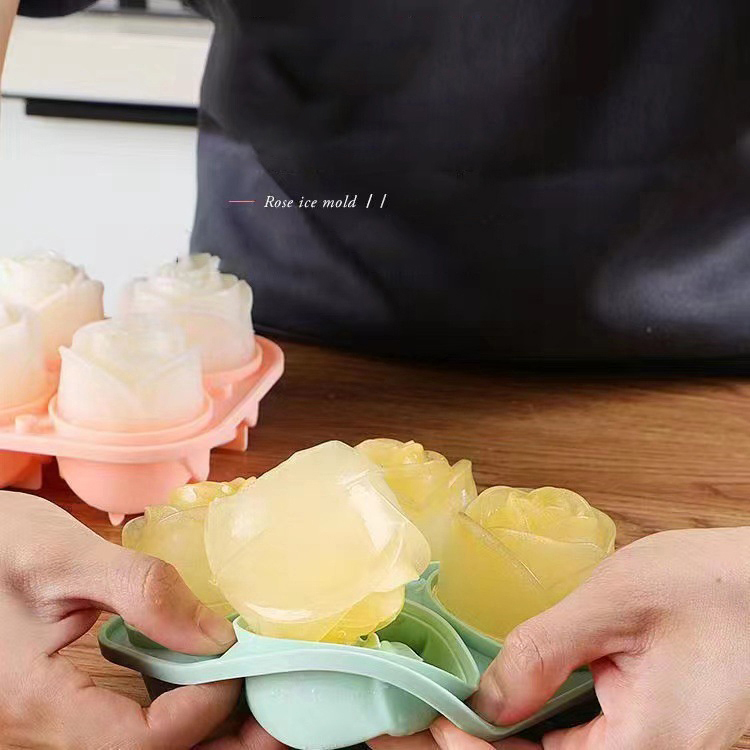 3D Rose Ice Molds 4 Holes Ice  - Kitchen Appliances Packages ulasan dan harga