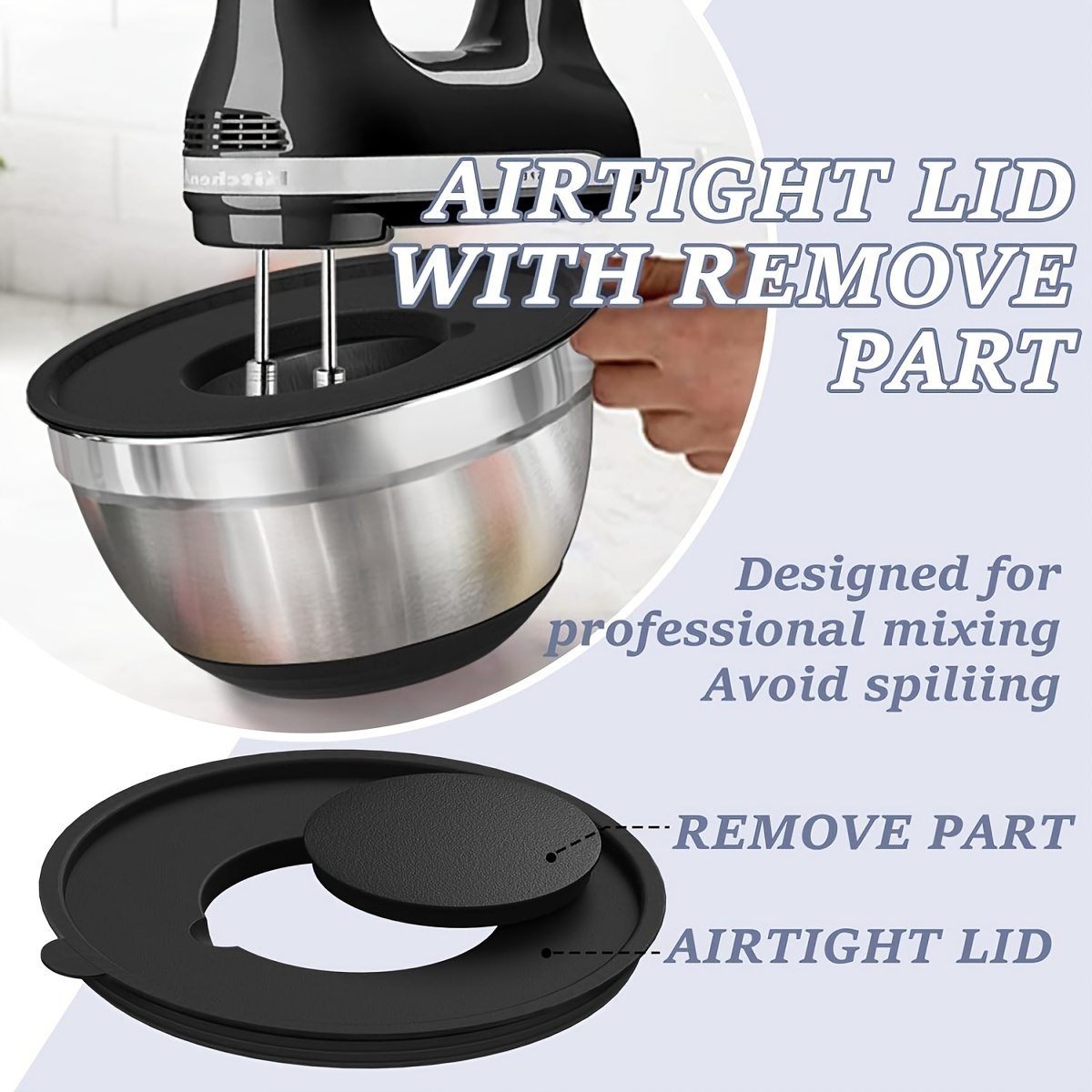 8pcs Mixing Bowls with Airtigh - Stand Mixer Bowl ulasan dan harga
