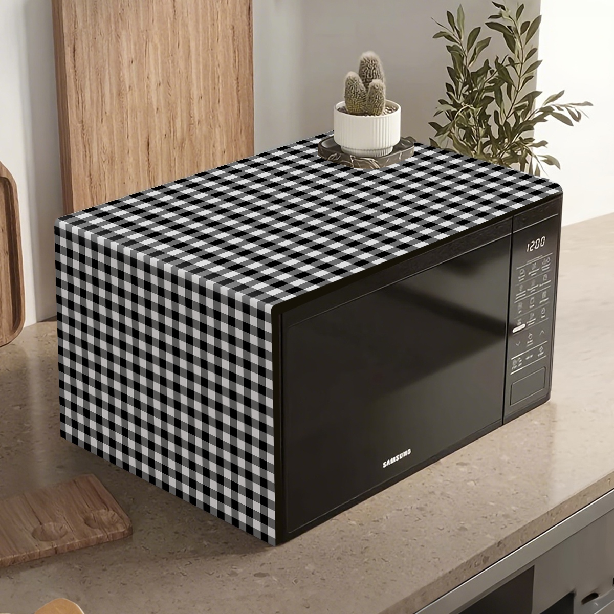 Black White Plaid Microwave Ov - Kitchen Appliances In White ulasan dan harga