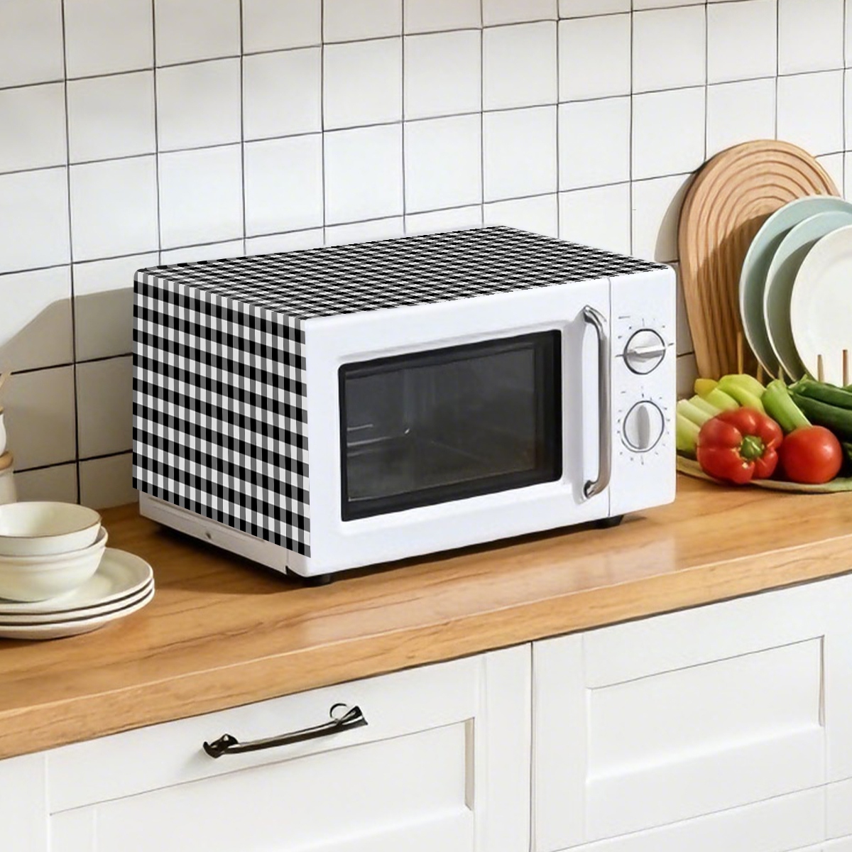 Black White Plaid Microwave Ov - Kitchen Appliances In White ulasan dan harga