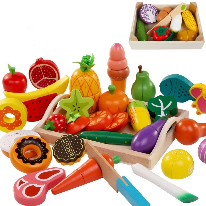 DIY Cute Wooden Cutting Fruit  - Kitchen Appliances Kids ulasan dan harga