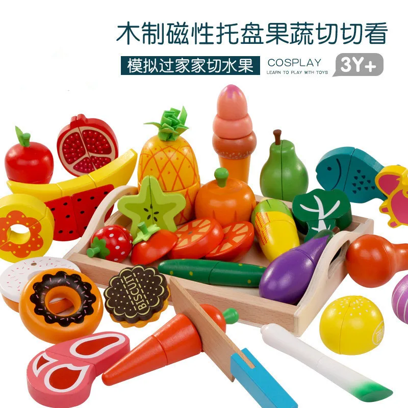 DIY Cute Wooden Cutting Fruit  - Kitchen Appliances Kids ulasan dan harga